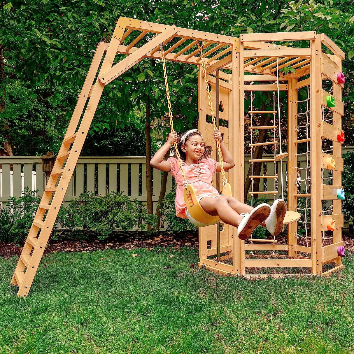 Hawthorn Outdoor Climber Playset | Monkey Bars, Swing & Octagon Climber for Kids