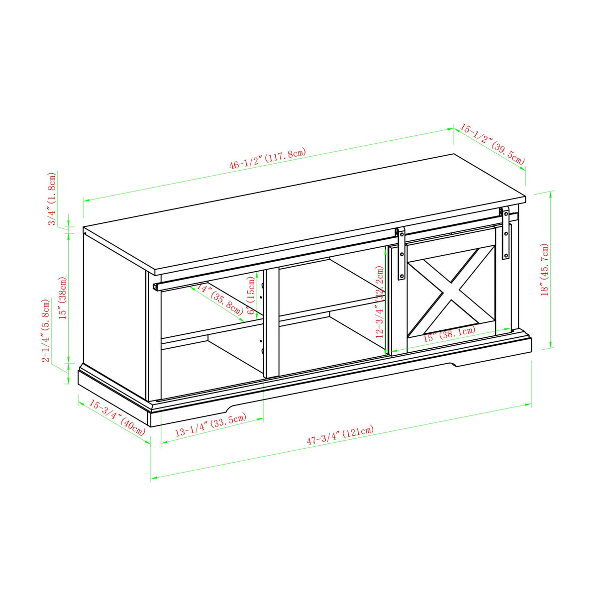 Hawthorne Sliding Barn Door Entry Bench