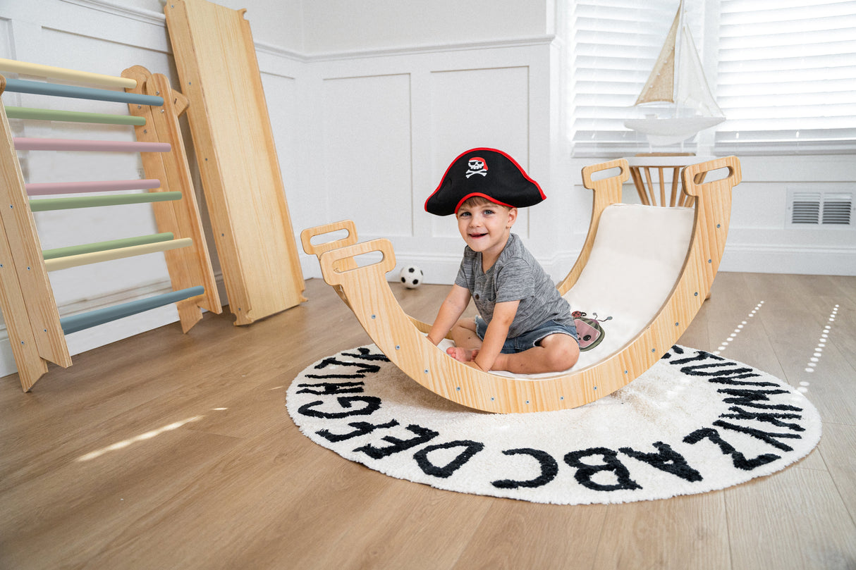 Hazel CocoMelon Pikler Triangle & Rocker Set – Montessori Climbing Ladder for Toddlers