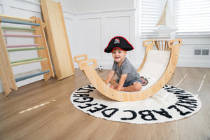 Hazel CocoMelon Pikler Triangle & Rocker Set – Montessori Climbing Ladder for Toddlers