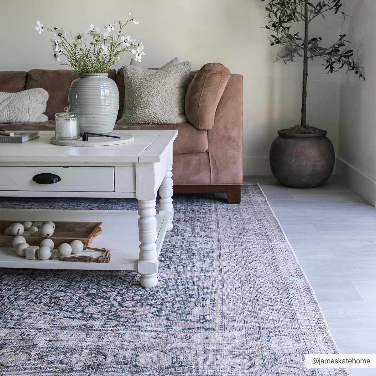 Hedda Vintage Flat Pile Washable Rug