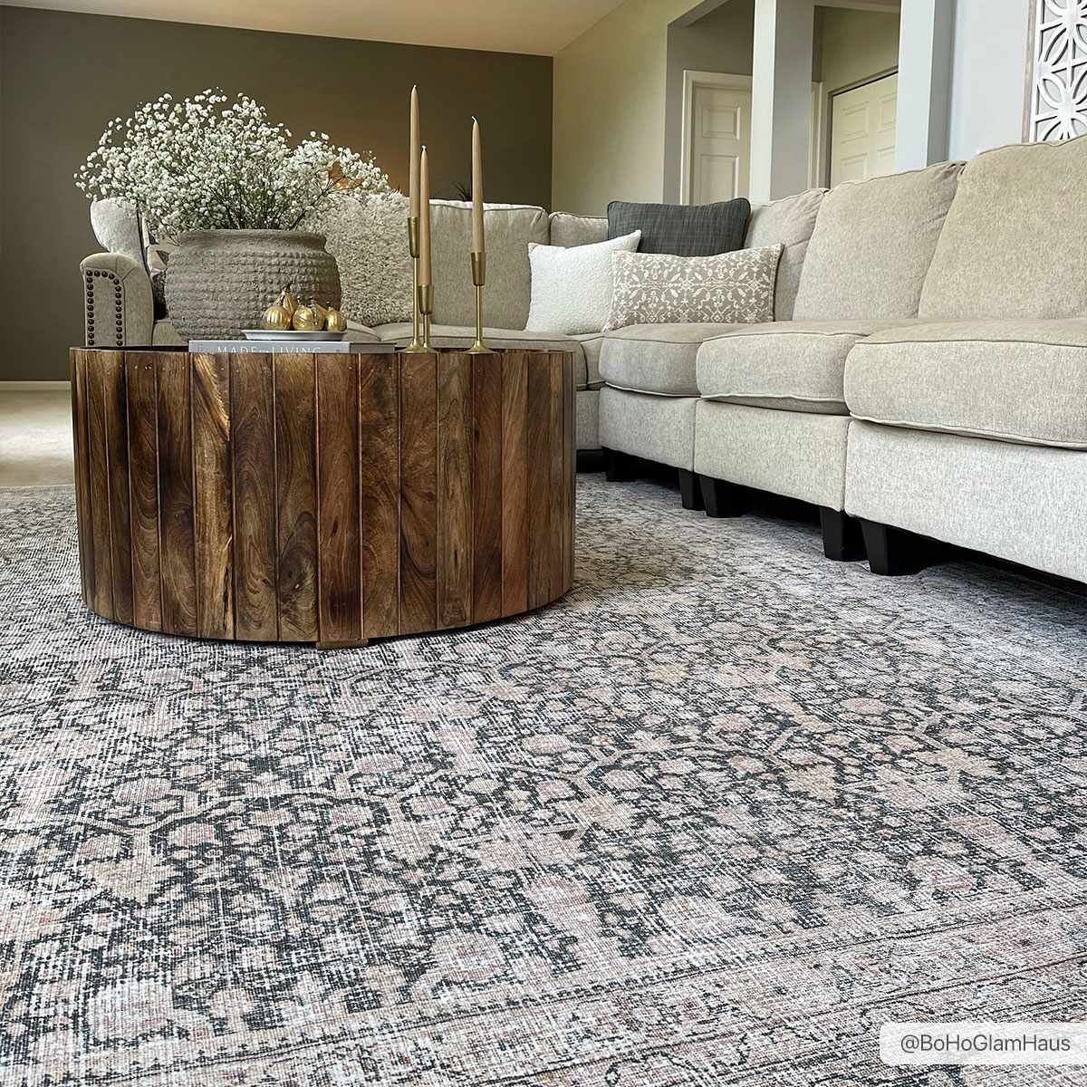 Hedda Vintage Flat Pile Washable Rug