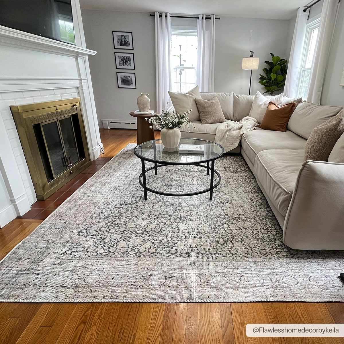 Hedda Vintage Flat Pile Washable Rug