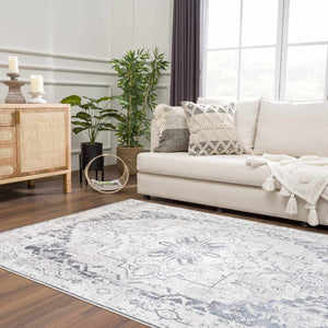 Hera Ivory Flat Pile Washable Rug