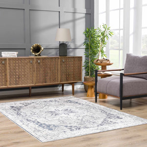 Hera Ivory Flat Pile Washable Rug