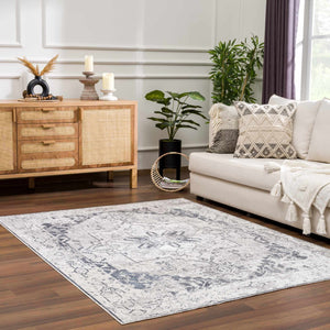 Hera Ivory Flat Pile Washable Rug