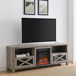 Honesdale Rustic Farmhouse Fireplace TV Stand