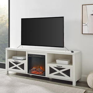 Honesdale Rustic Farmhouse Fireplace TV Stand