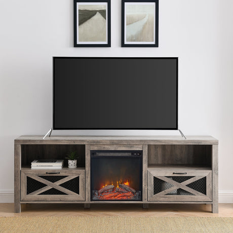 Honesdale Rustic Farmhouse Fireplace TV Stand