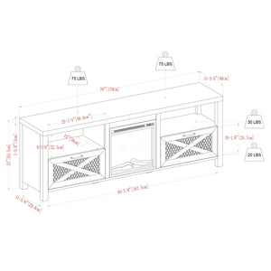 Honesdale Rustic Farmhouse Fireplace TV Stand