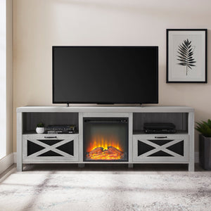 Honesdale Rustic Farmhouse Fireplace TV Stand