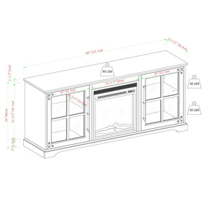 Hoven 2-Door Fireplace TV Console Stand