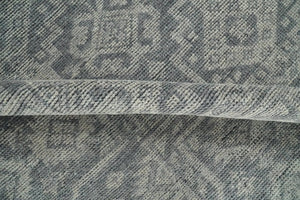 In Stock Antique Finish Hand knotted Silver and Charcoal 8x10 Wool Area Rug