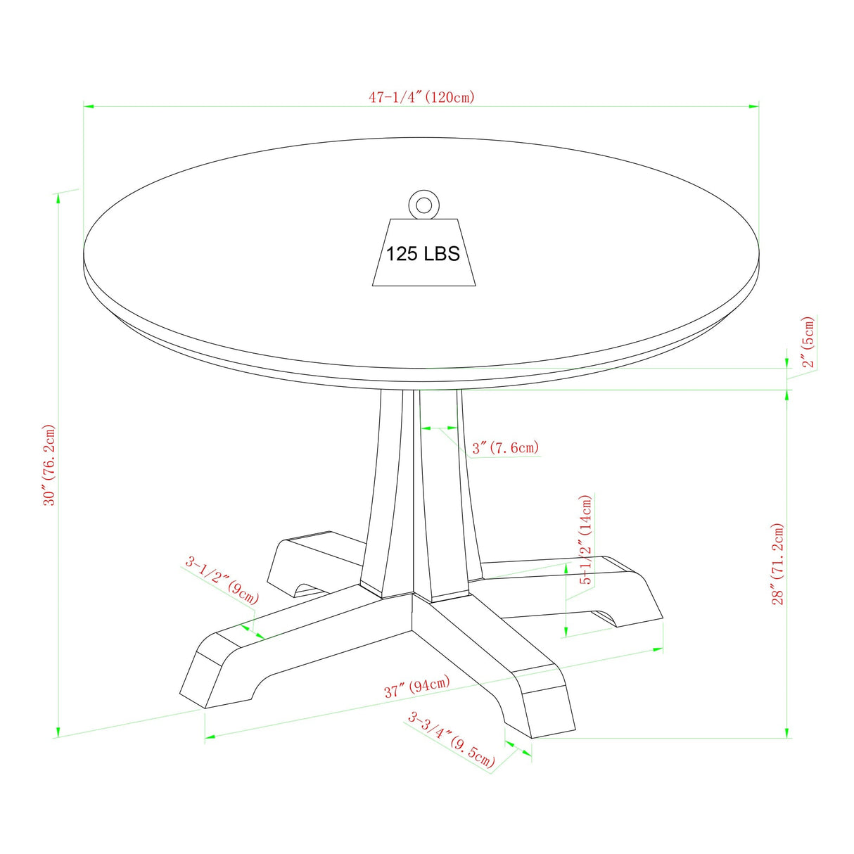 Isolde Pedestal Base Round Dining Table