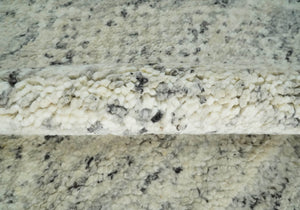 Ivory, Charcoal and Beige 8x10 hand knotted Geometrical wool Area rug