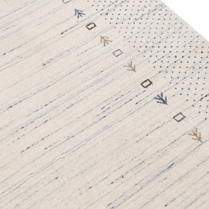 Ivory Contemporary Gabbeh Border Design Hand Loomed Wool Rug