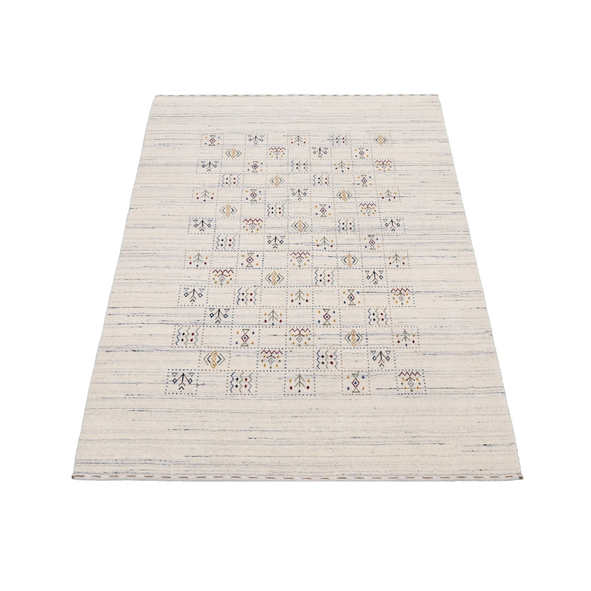 Ivory Tribal Design Hand Loomed Wool Area Rug