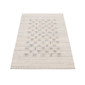 Ivory Tribal Design Hand Loomed Wool Area Rug