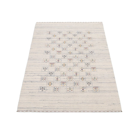 Ivory Tribal Design Hand Loomed Wool Area Rug