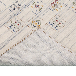 Ivory Tribal Design Hand Loomed Wool Area Rug