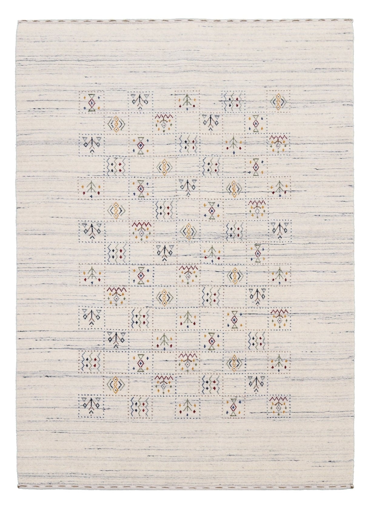 Ivory Tribal Design Hand Loomed Wool Area Rug