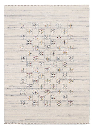 Ivory Tribal Design Hand Loomed Wool Area Rug