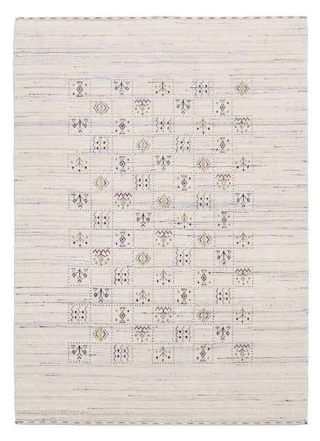 Ivory Tribal Design Hand Loomed Wool Area Rug