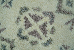 Ivory and Brown Traditional Hand Knotted Multi Size wool Area Rug