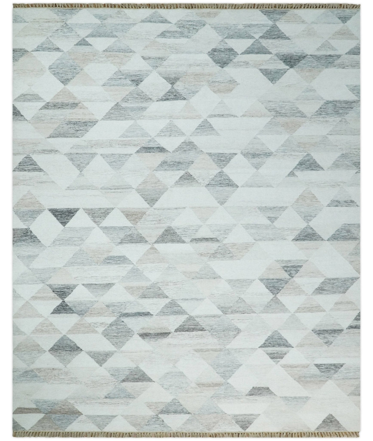 Ivory and Gray Boho Kilim Rug made with Fine Wool Blend | SE5