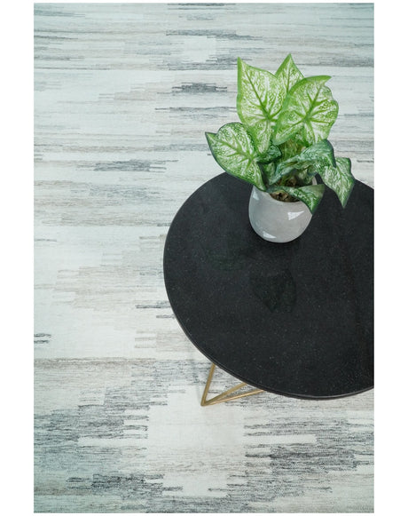 Ivory and Gray Kilim Rug made with fine wool and viscose | SE1