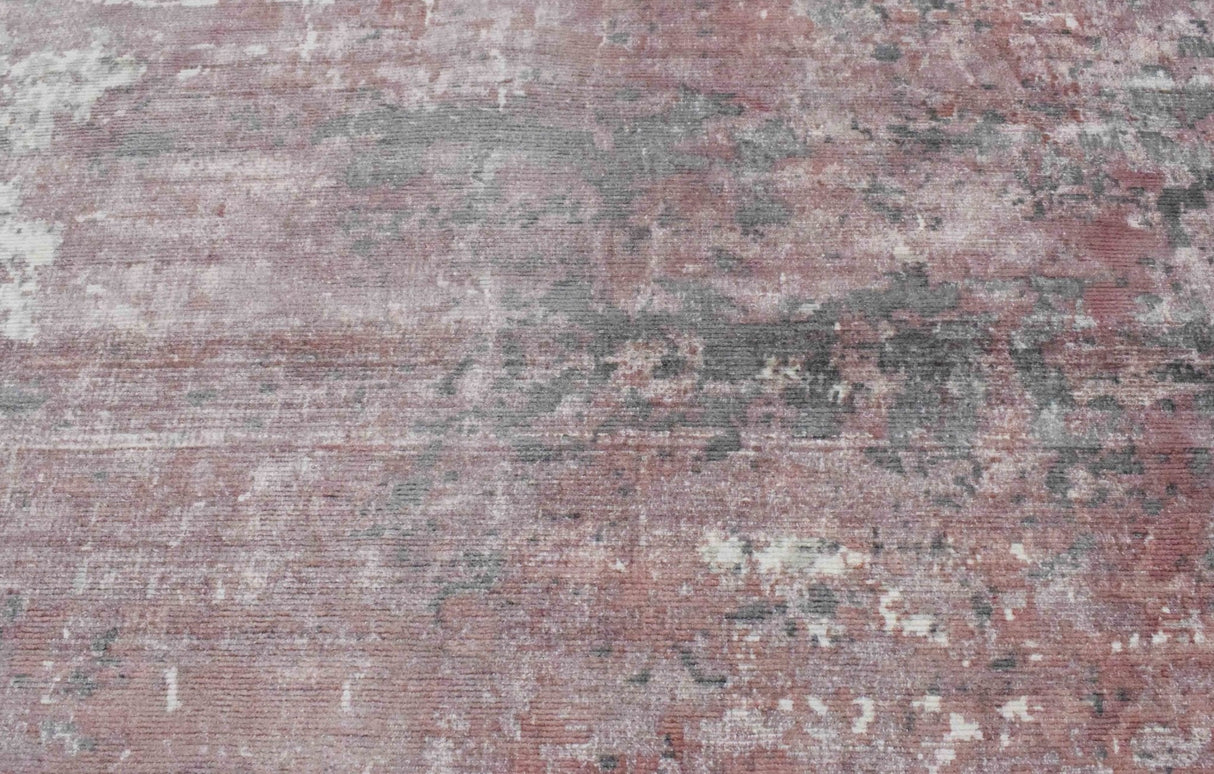 Ivory and Red Handmade Area Rug Made With Fine Viscose | Loop Pile