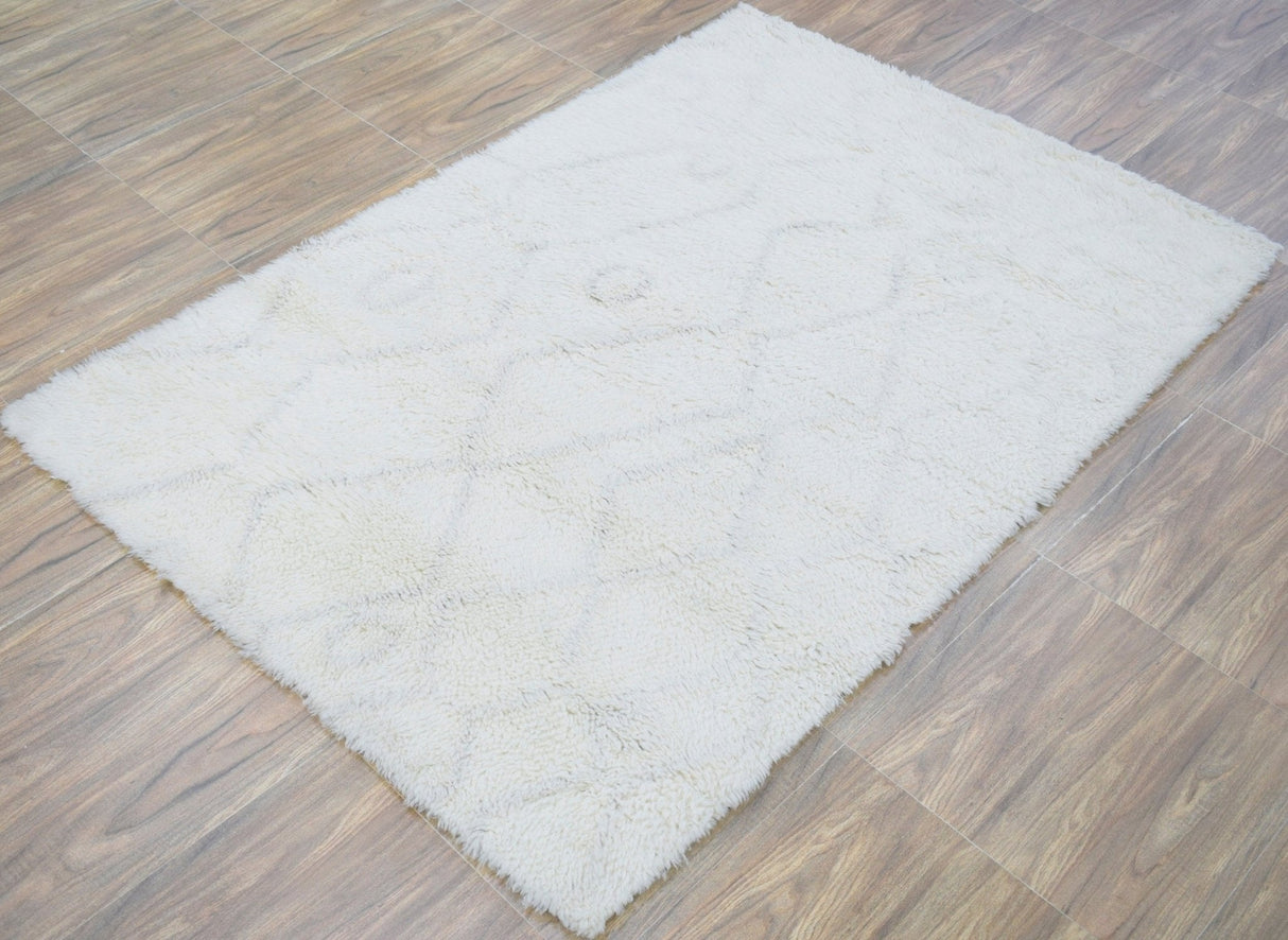 Ivory and charcoal 4x6, 5x8 Rug Modern Handmade New Zealand Wool Area Rug | The Rug Decor |TRD1719