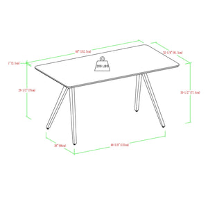 Juno Modern Industrial Veneer and Metal Dining Table