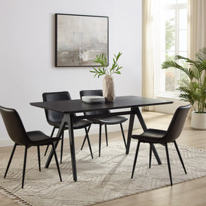 Juno Modern Industrial Veneer and Metal Dining Table