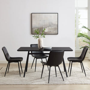 Juno Modern Industrial Veneer and Metal Dining Table