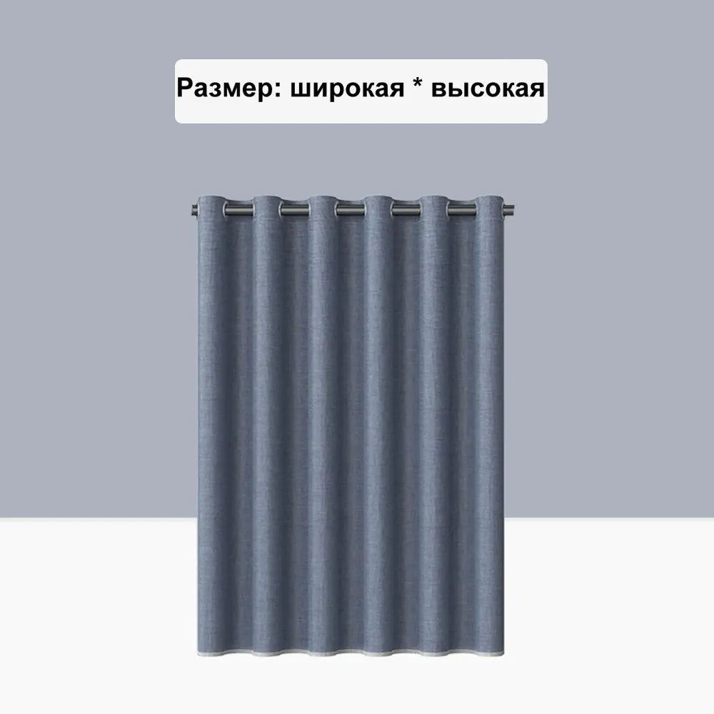 K-Water Hooklees Grey Shower Curtain Luxury Thickened Solid Color Bath Curtains Linen Waterproof Bathroom Bathtub Fabric Set