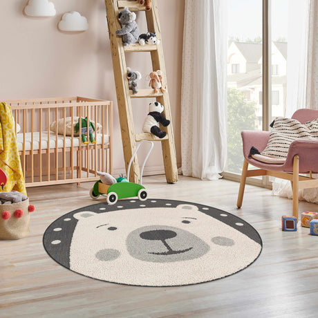 Kids Bear Animal Print Nursery Area Rug