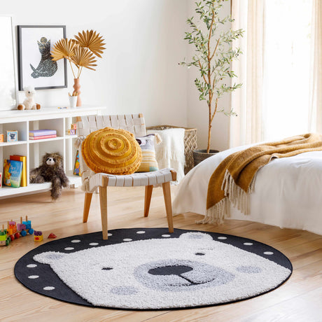 Kids Bear Animal Print Nursery Area Rug