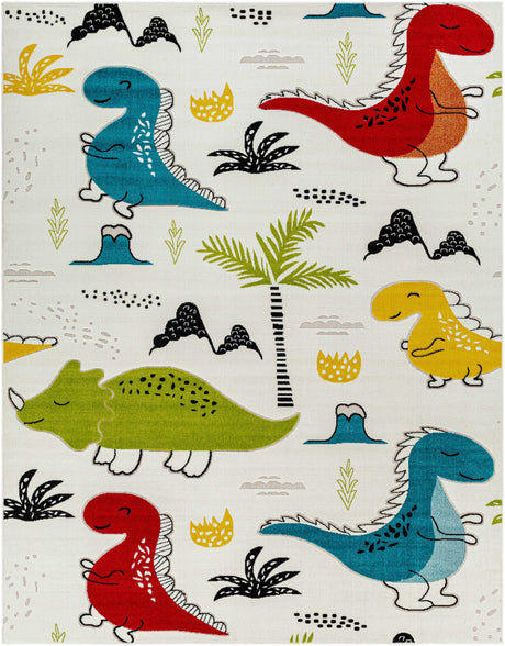 Kids Dianosour Colorful Jungle Playroom Area Rug