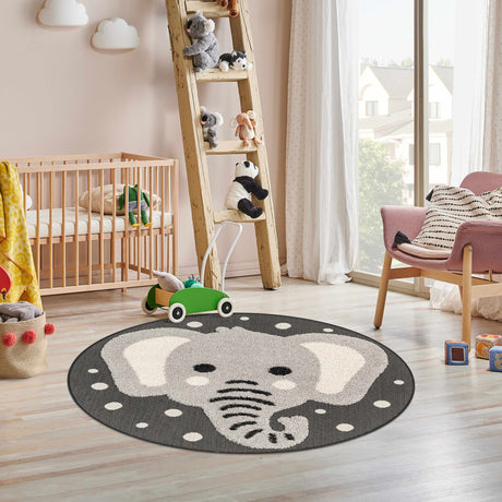 Kids Elephant Animal Print Nursery Area Rug