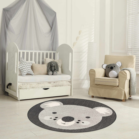 Kids Koala Animal Print Nursery Area Rug