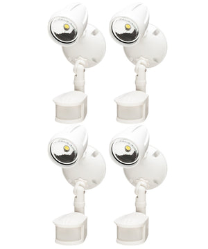 LED Outdoor Security Light 180 Degree Motion Sensor Activated, White Finish 11"H