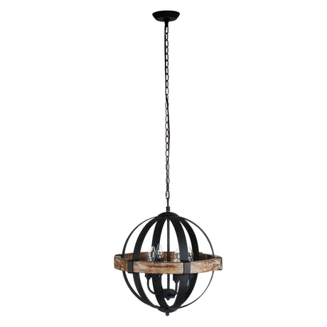 Landwehr 4-Light Candle Style Globe Chandelier with Wood Accents