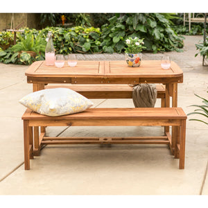 Larkspur 3-Piece Outdoor Patio Wood Dining Set