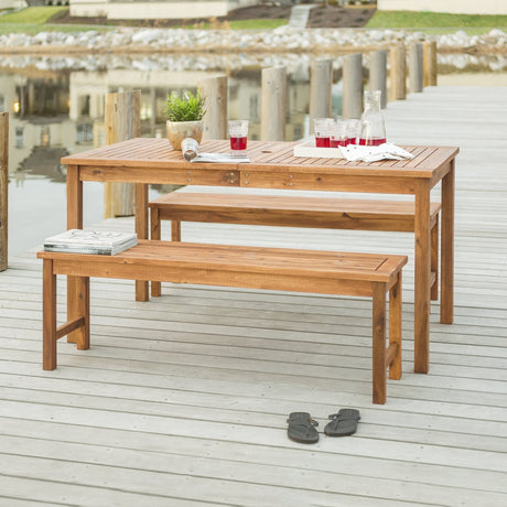 Larkspur 3-Piece Outdoor Patio Wood Dining Set