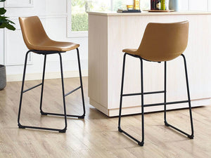 Laton Faux Leather Bar Stool, Set of 2