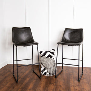 Laton Faux Leather Bar Stool, Set of 2