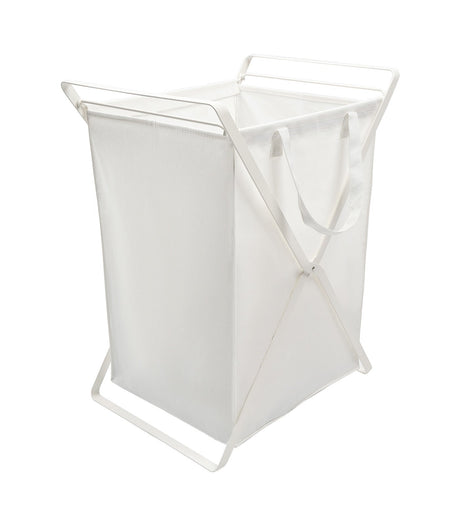 Laundry Hamper with Cotton Liner - Two Sizes - Steel + Cotton