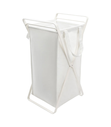 Laundry Hamper with Cotton Liner - Two Sizes - Steel + Cotton