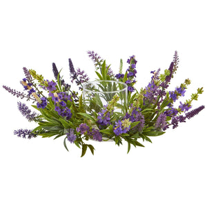 Lavender Artificial Arrangement Candelabrum
